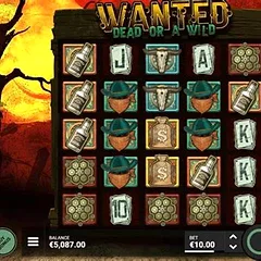 Wanted Dead or a Wild slot game at Sportzino Casino by Hacksaw Gaming